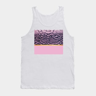 Coloured snake print on pink, golden lining Tank Top